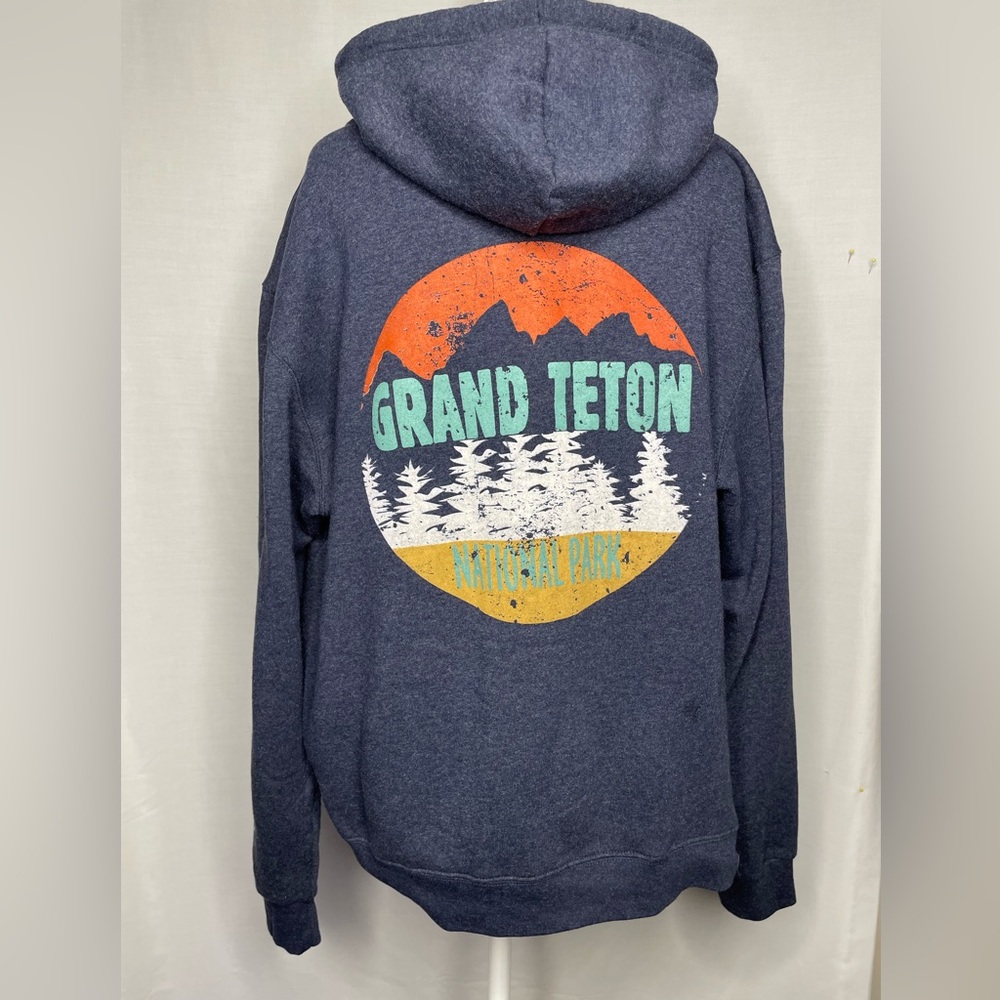 Lone Rock Clothing Blue Hoodie Grand Teton Unisex Size X-Large